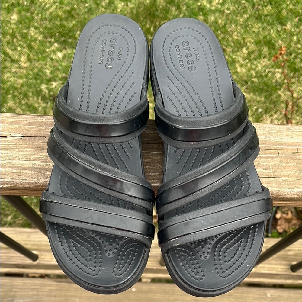 CROCS Women’s Black Dual Comfort Slides